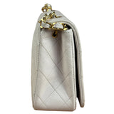 Chanel White Quilted Leather CC Flap Shoulder Bag 2013