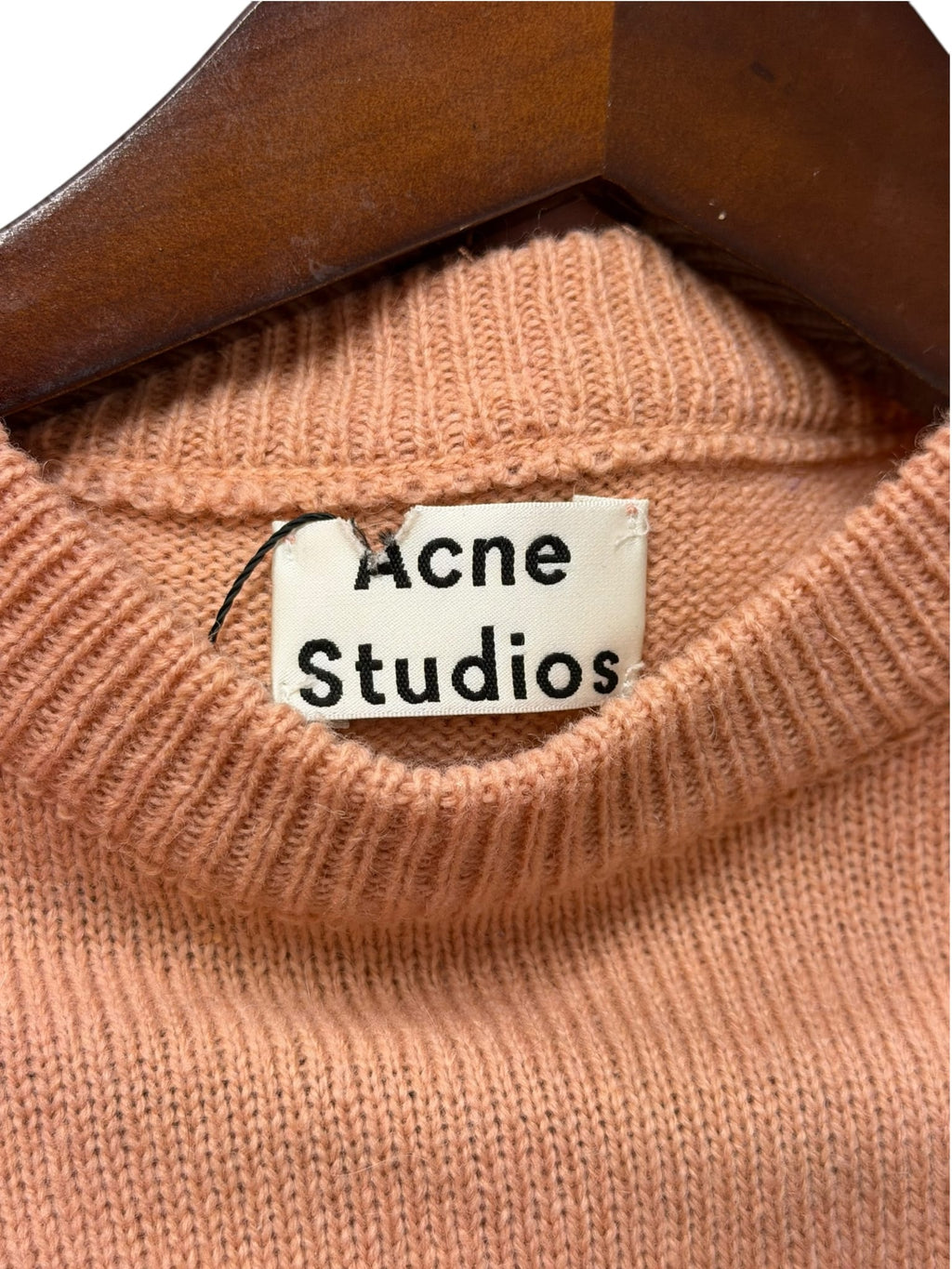 Acne Studios Peach Cashmere Blend Tonal Face Sweater