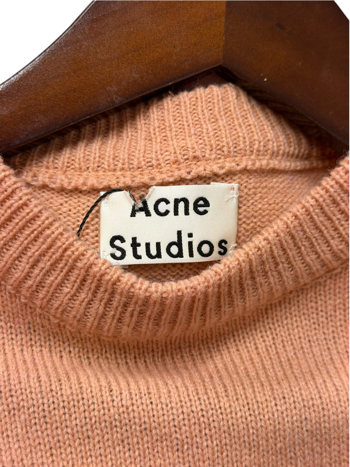 Acne Studios Peach Cashmere Blend Tonal Face Sweater