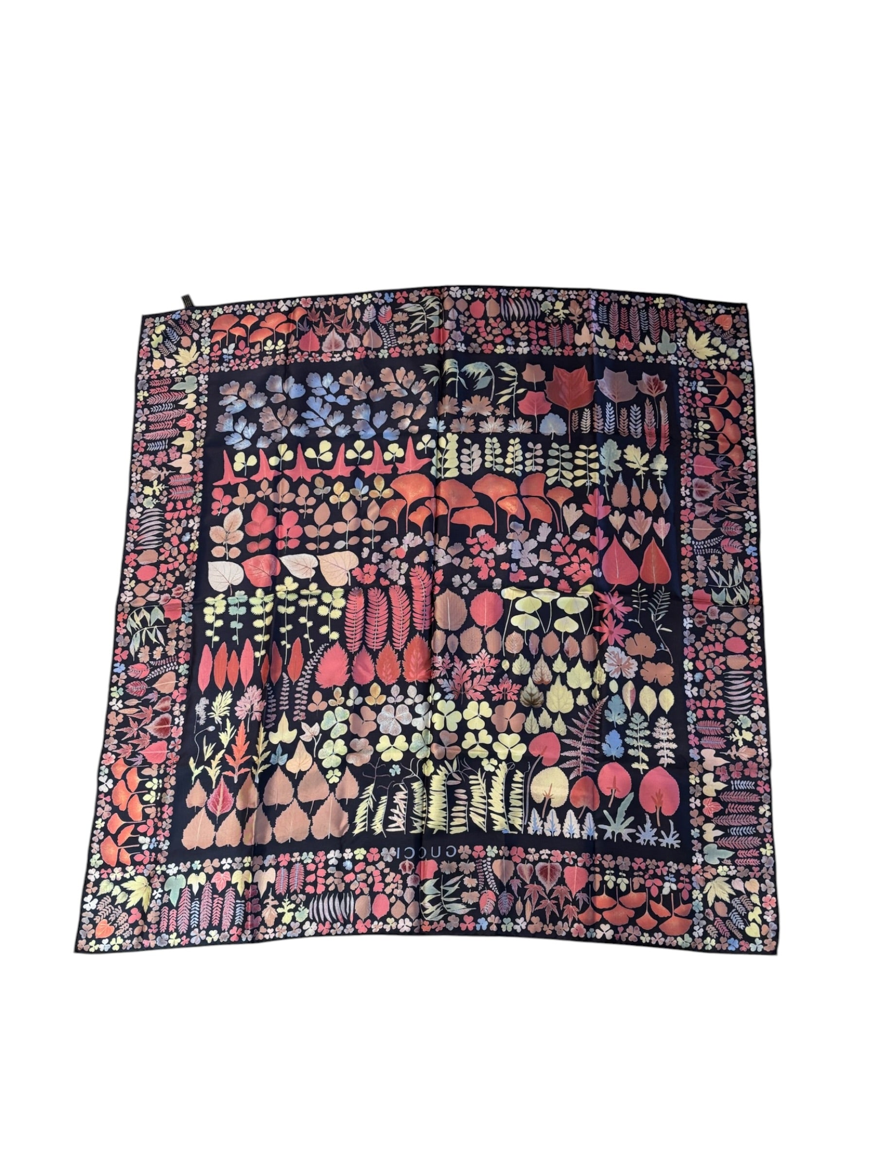 Gucci Fall Leaves Silk Scarf