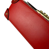 Gucci Red/Beige Leather GG Apple Print Padlock Bamboo Handbag