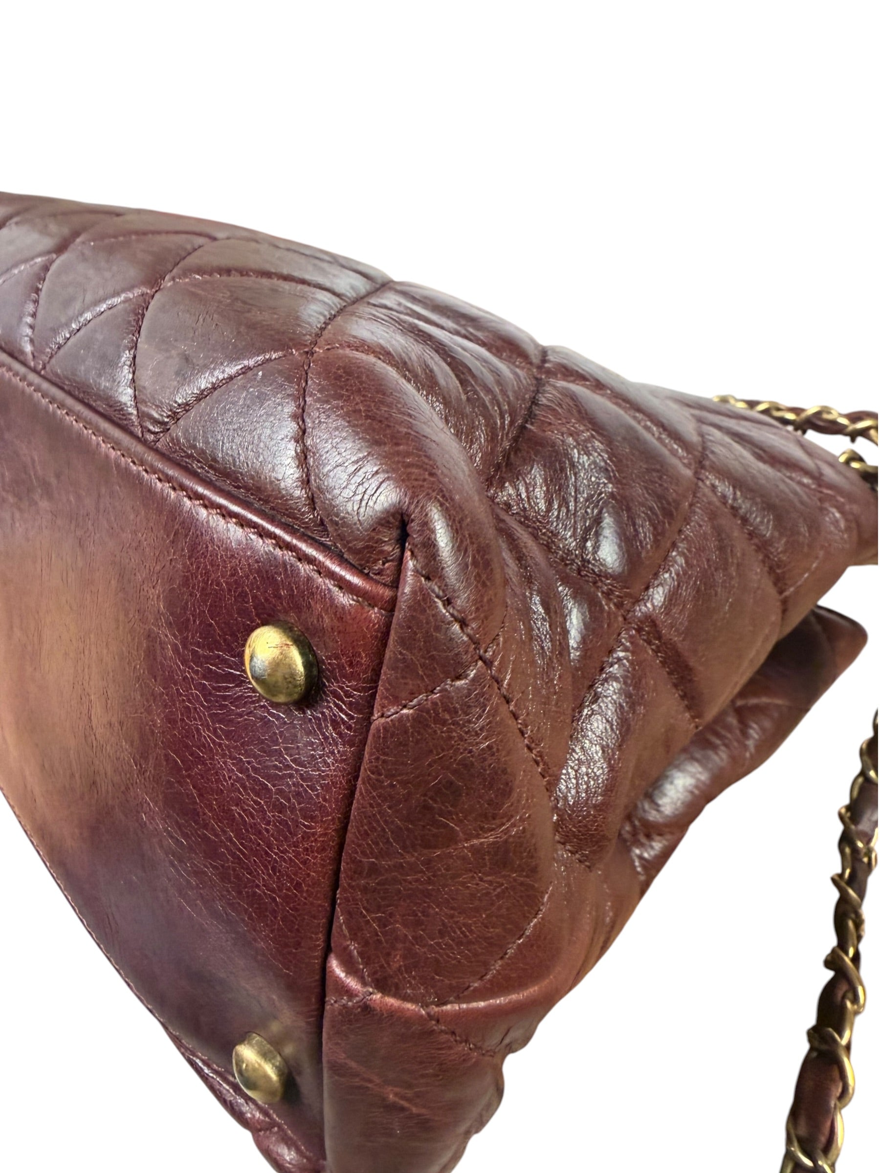 Chanel Burgundy Quilted Leather Portopello Bowler Bag 2014