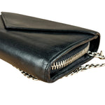 Balenciaga Black Leather Flap Wallet on Chain Bag
