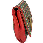Fendi Colorblock Leather Woven Shoulder Bag