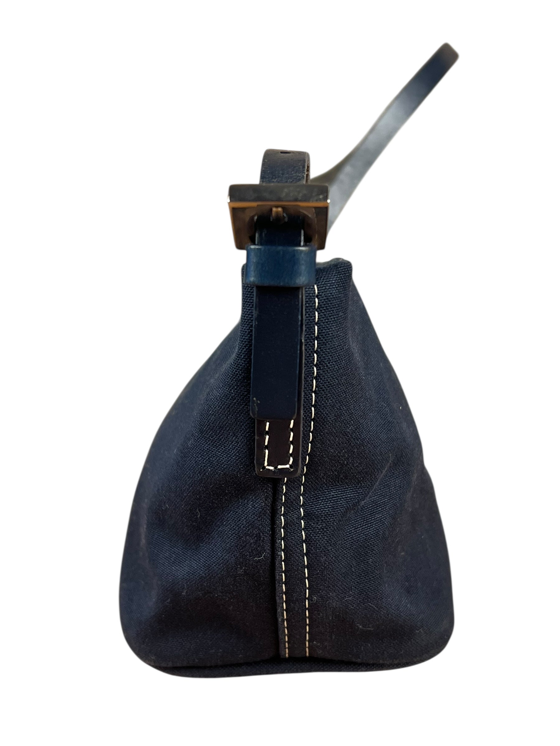 Fendi Vintage Navy Wave Buckle Pochette