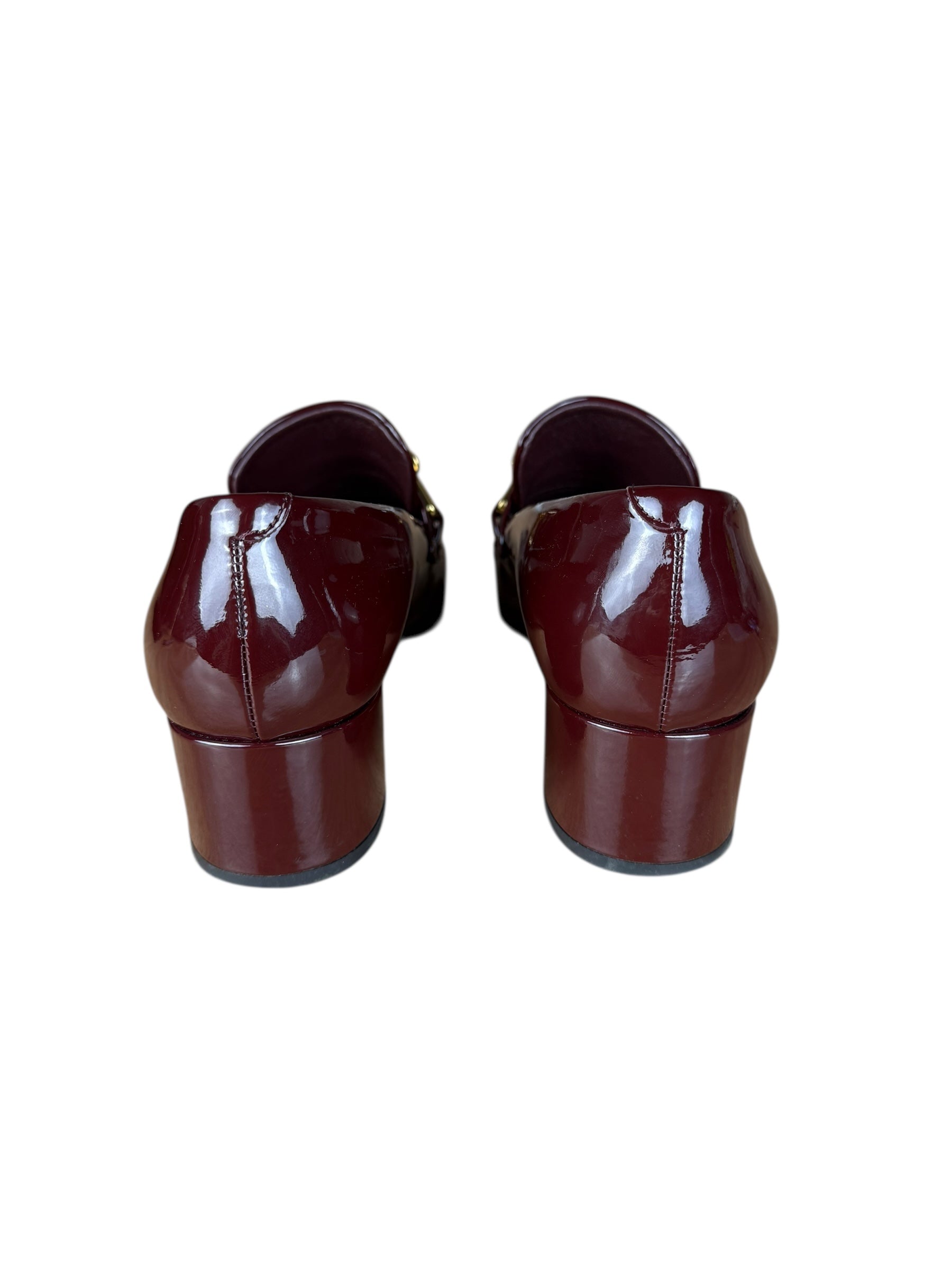 Burberry Burgundy Patent Leather Loafers