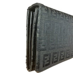 Fendi Vintage Black Zucca Print Long Wallet