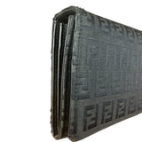 Fendi Vintage Black Zucca Print Long Wallet
