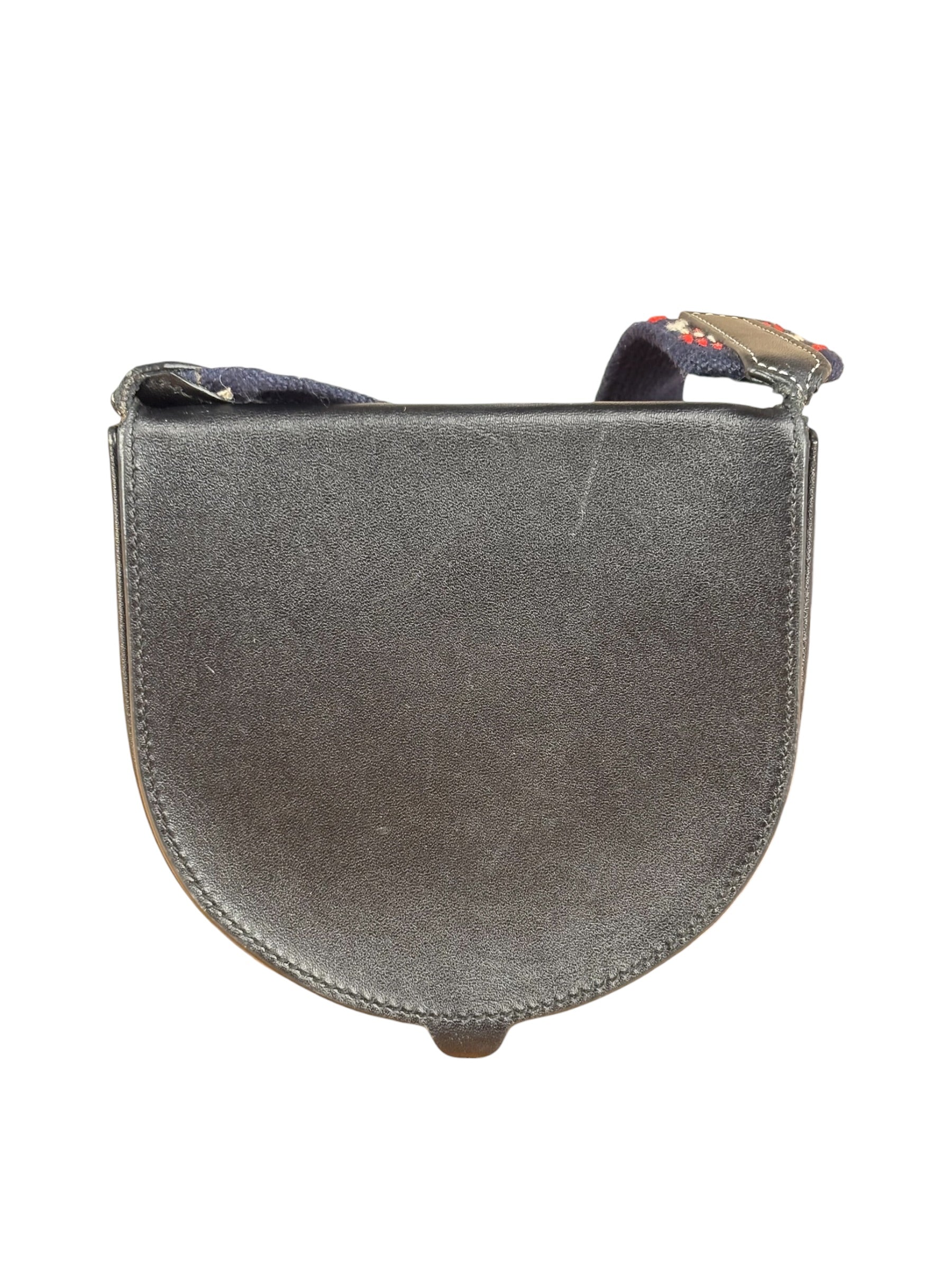 Loewe Anagram Black Leather Heel Crossbody Pochette