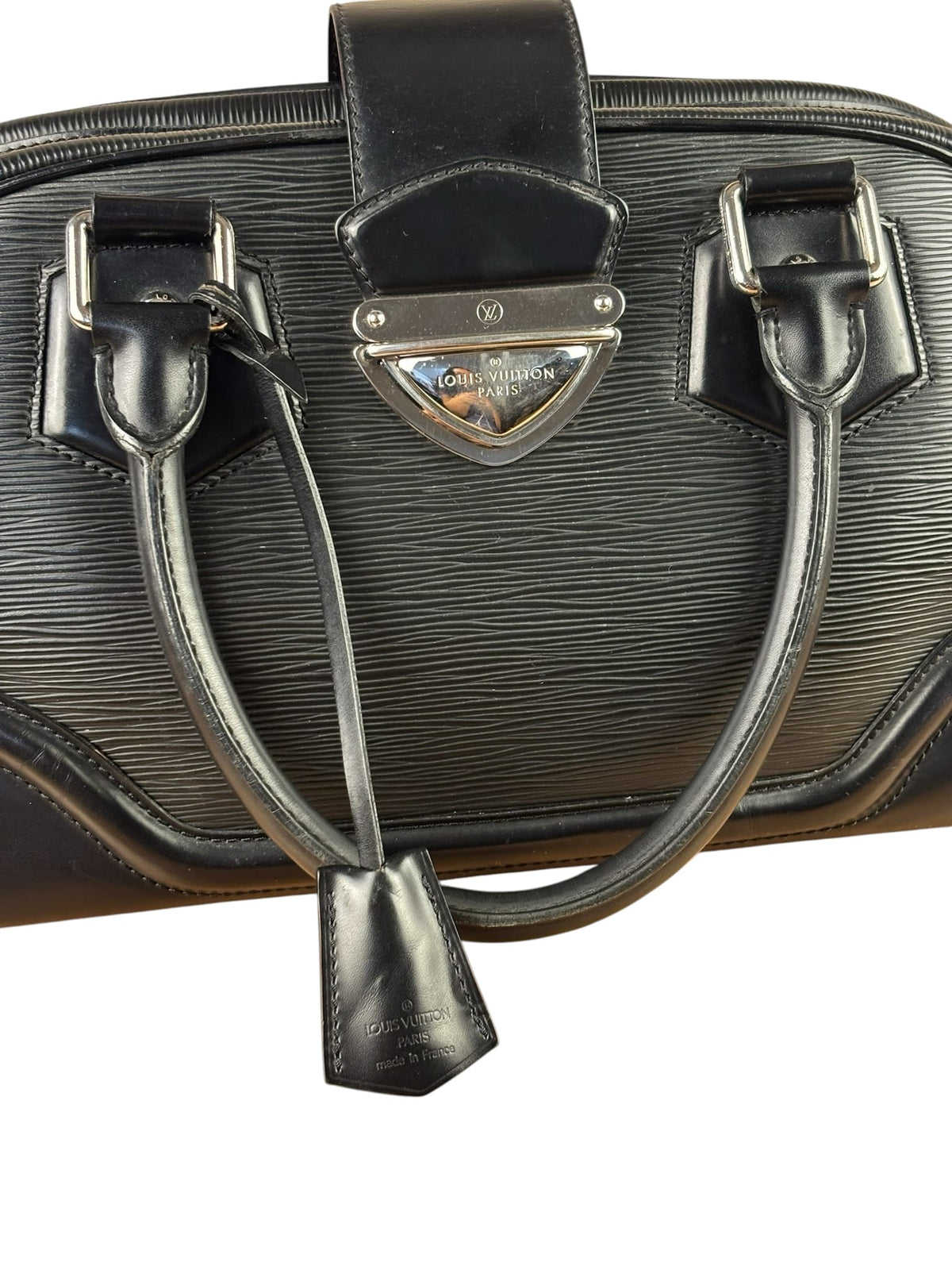 Louis Vuitton Black Epi Leather Montaigne Bowling Handbag GM