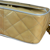 Chanel CC Patent Quilted Yellow Camera Bag 1991