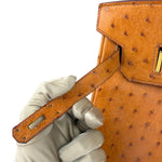 Hermes Birkin 35 Ostrich Leather Handbag Gold Hardware
