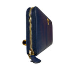 Prada Long Zip Leather Wallet Blue