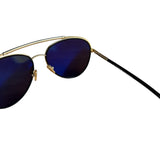 Tom Ford Black/Gold Brow Frame Aviatior Sunglasses
