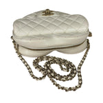 Chanel CC In Love White Quilted Leather Heart Bag 2022