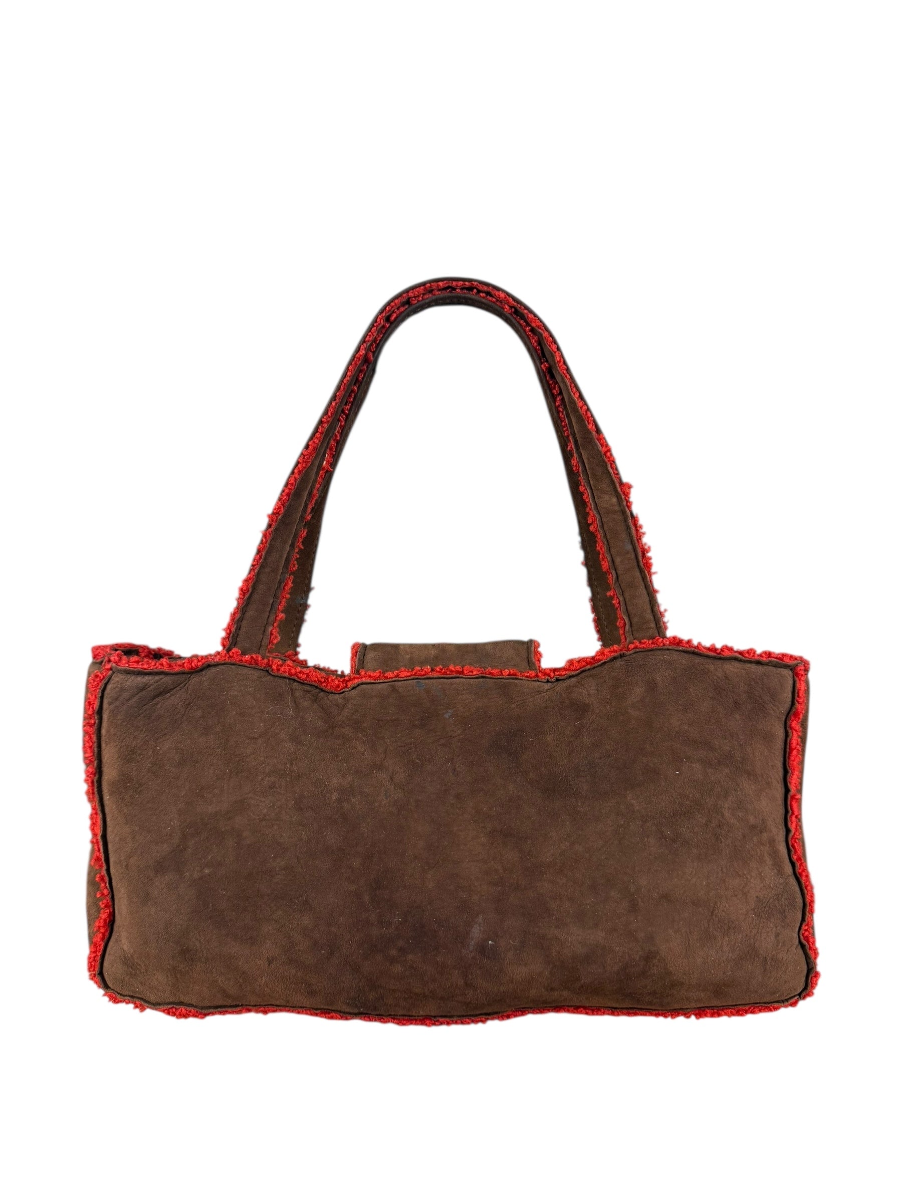 Chanel 1998 Coco Mark Brown Suede Handbag