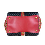 Miu Miu Leather Rings Red Biker Tote