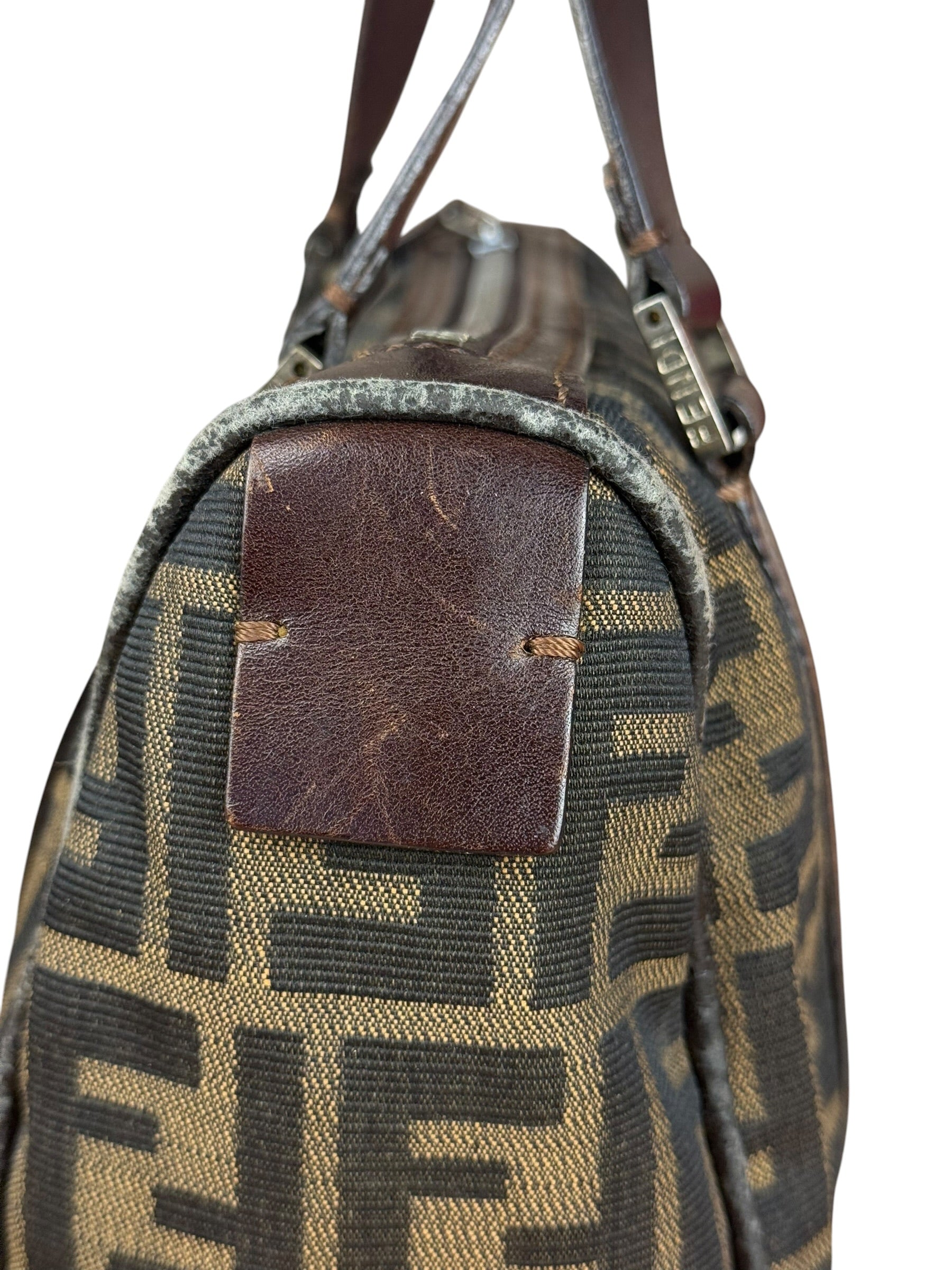 Fendi Vintage FF Zucca Print Mini Boston Handbag