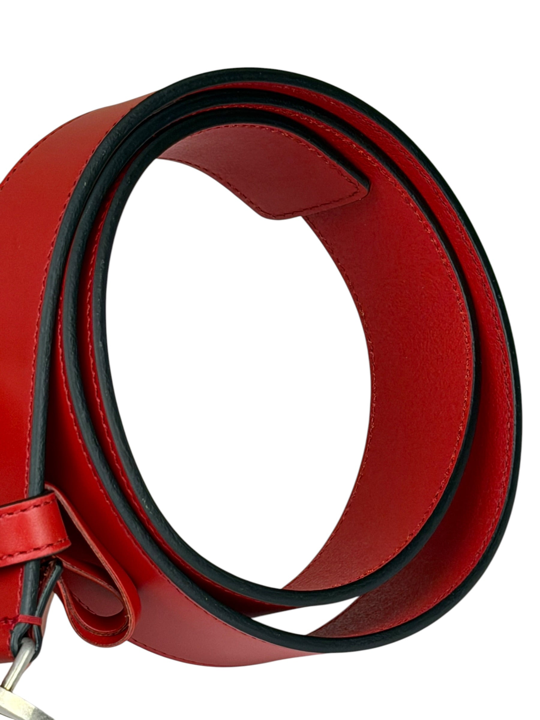 Gucci Red Leather Interlocking GG Belt