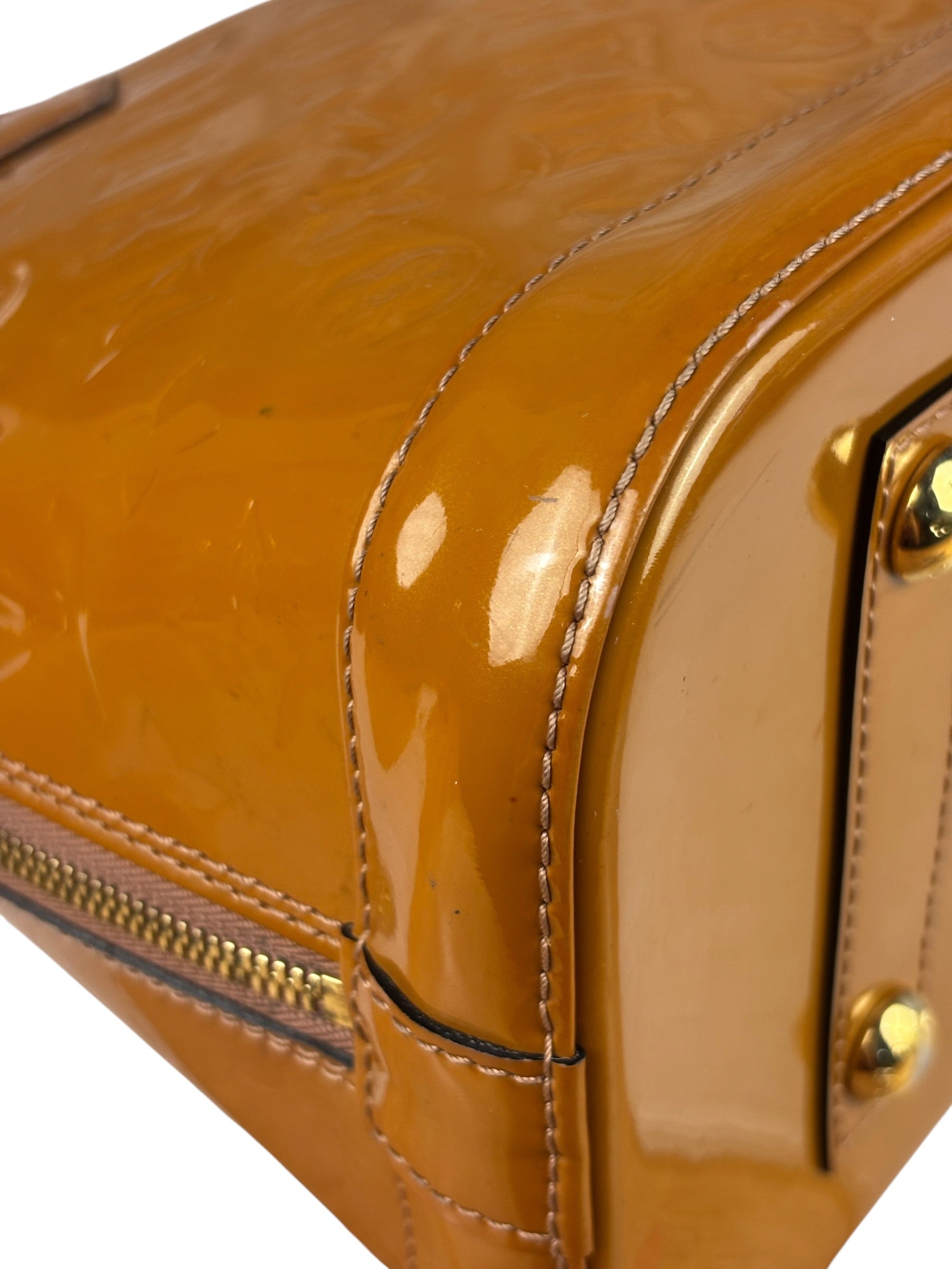 Louis Vuitton Vintage Monogram Vernis Alma MM Handbag Orange