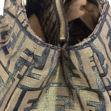 Fendi Vintage Gold Shimmer Zucca Shoulder Bag