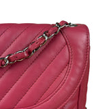 Chanel Pink Chevron Quilted Leather Medium Flap Bag 2018