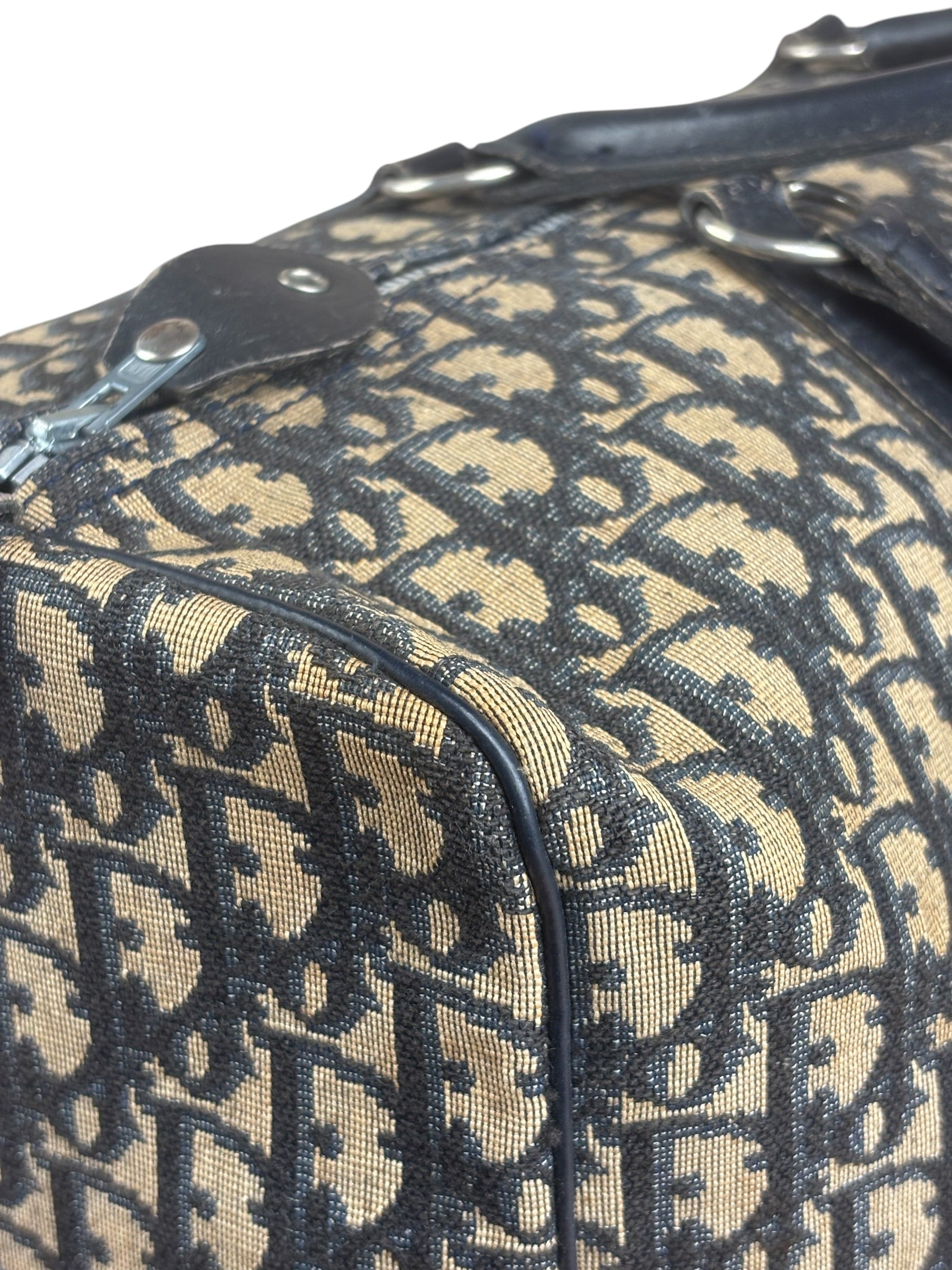 Christian Dior Vintage Navy Blue Trotter Boston Bag
