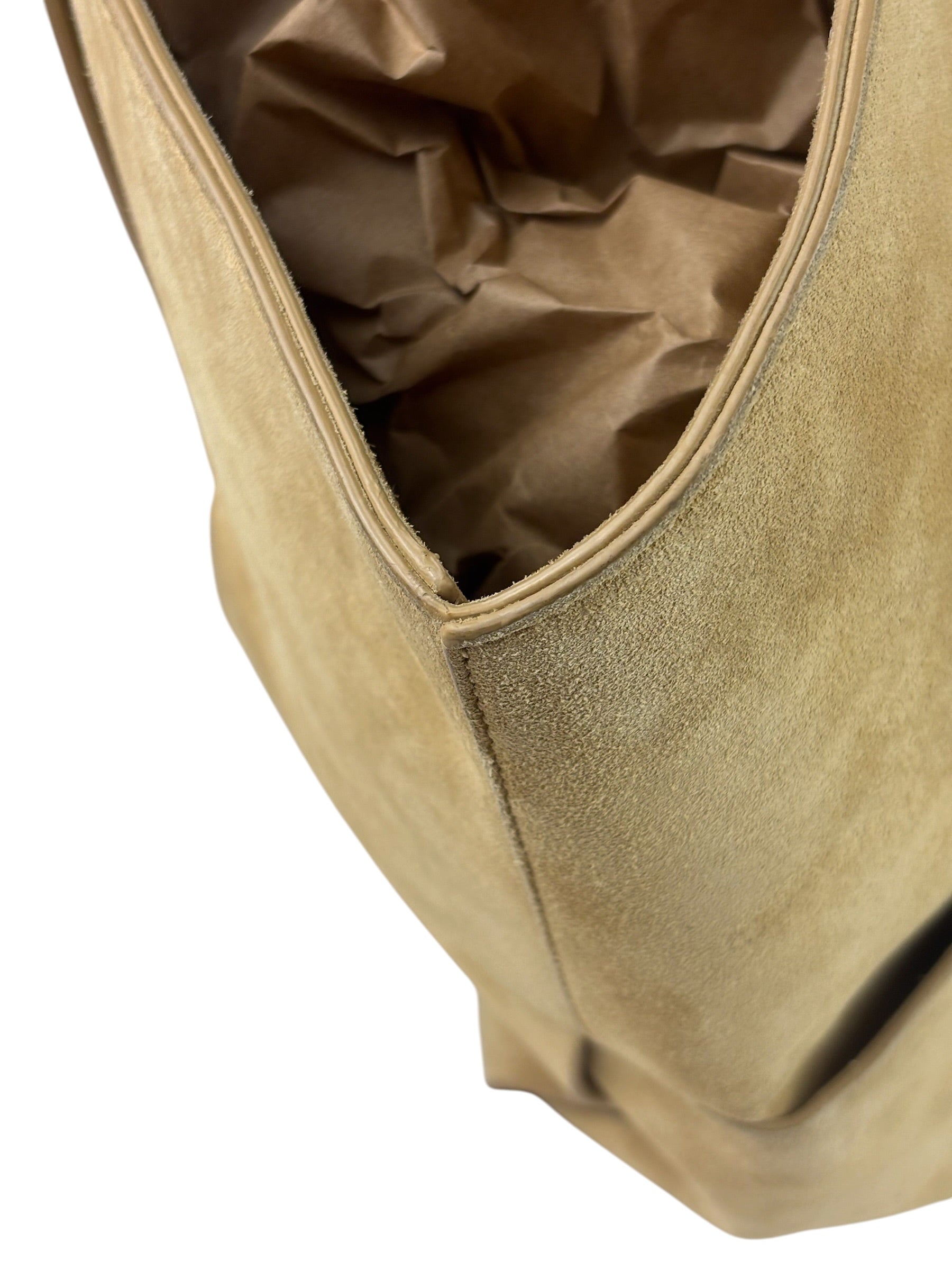 Bottega Veneta Beige Suede/Leather Trim Intrecciato Flower Basket Tote