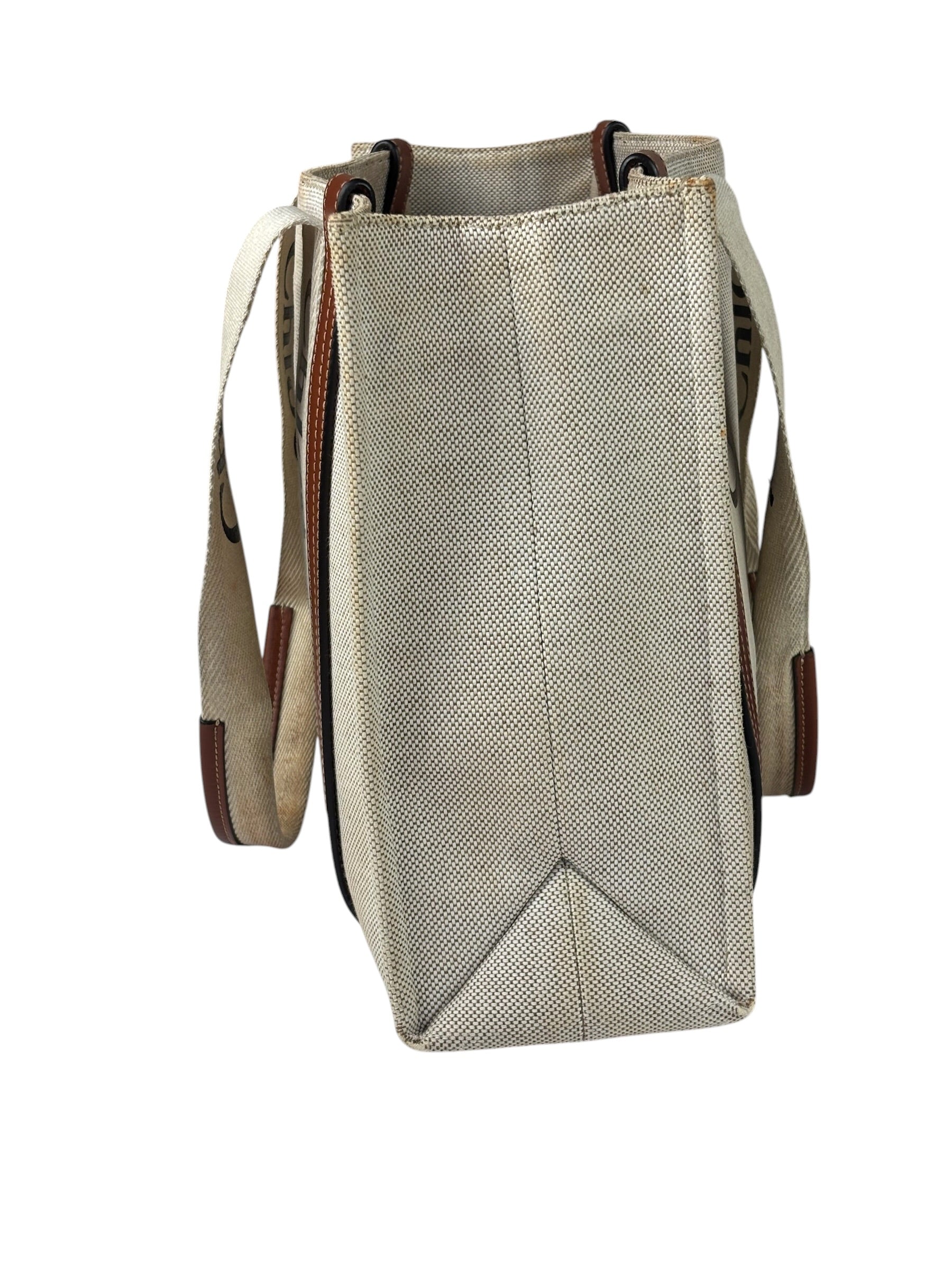 Chloé Canvas Beige/Brown Medium Woody Tote