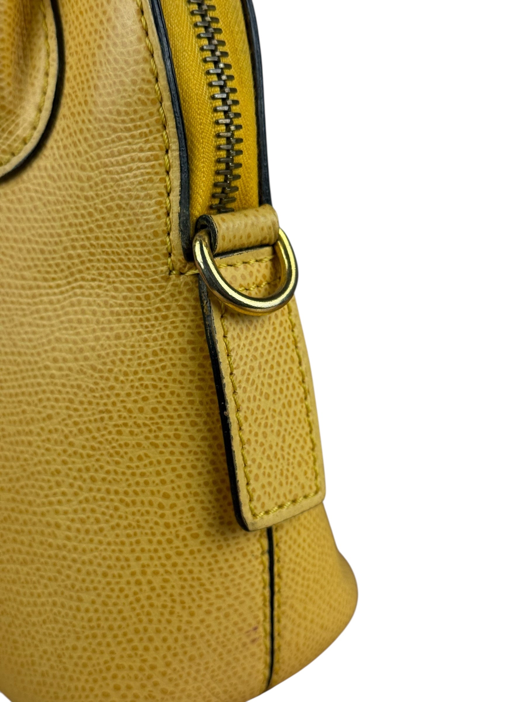 Celine Yellow Leather Dome 2Way Handbag