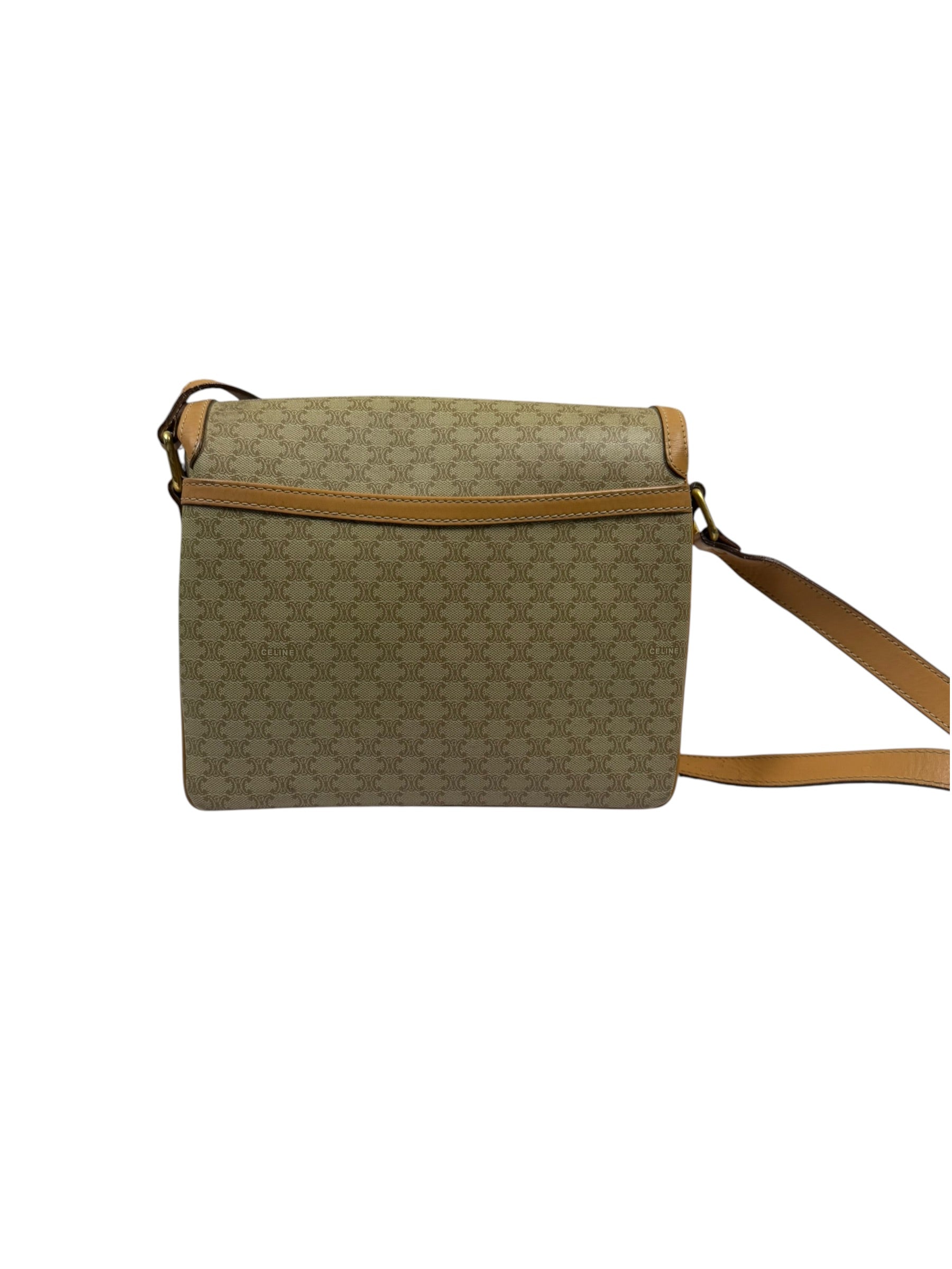 Celine Vintage Macadam Coated Canvas Crossbody Bag