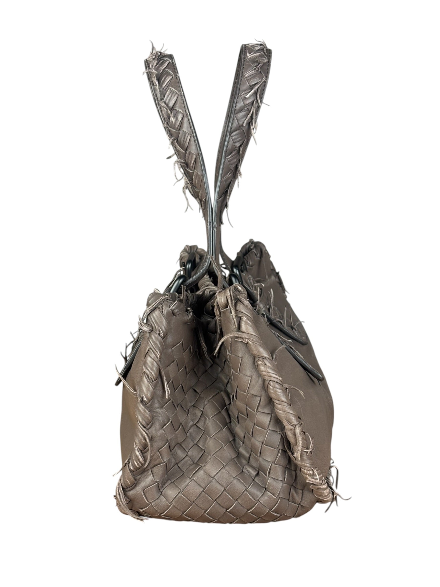 Bottega Veneta Intrecciato Leather Fringe Handbag