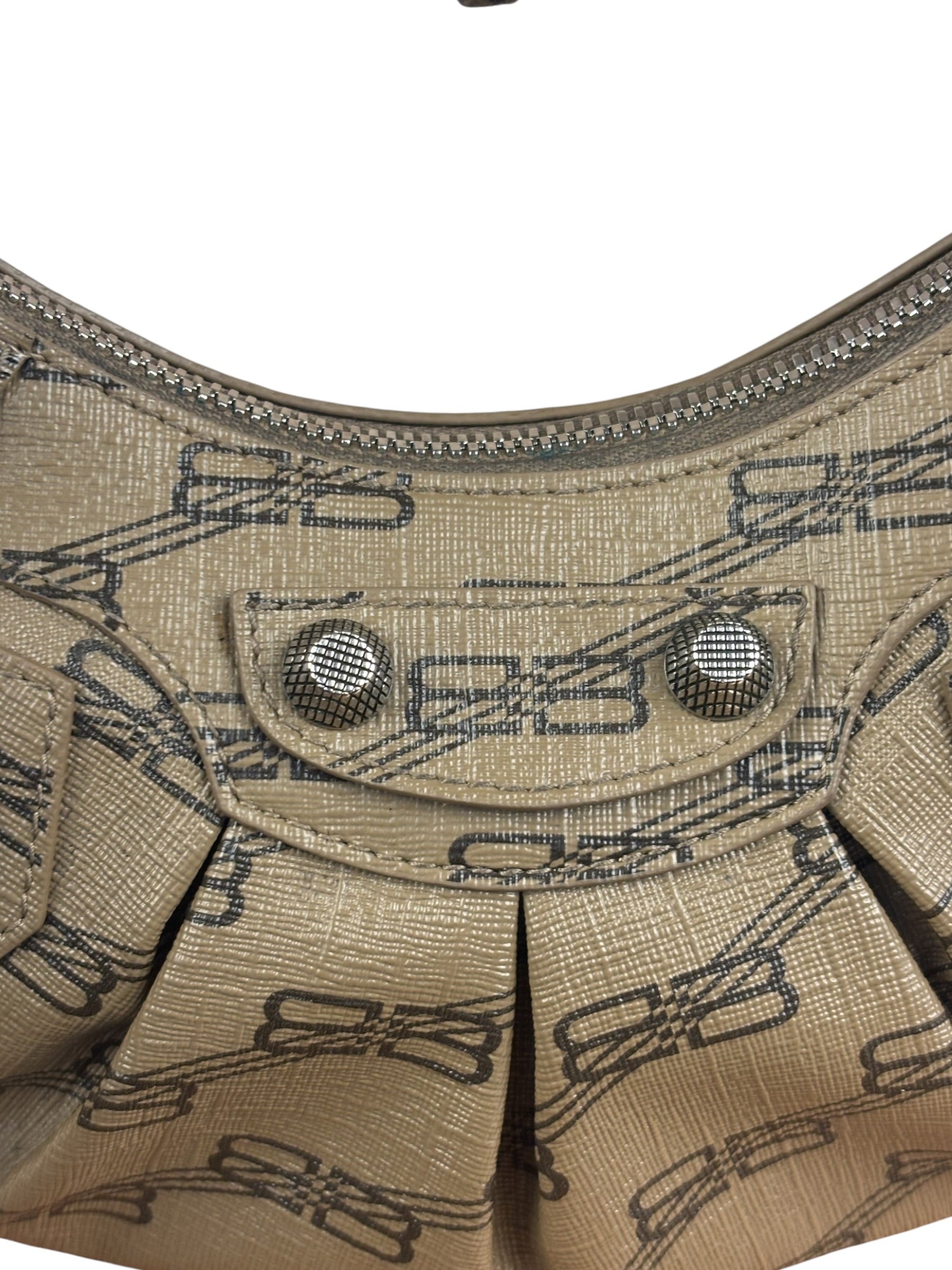 Balenciaga BB Brown Coated Canvas Monogram Le Cagole Shoulder Bag