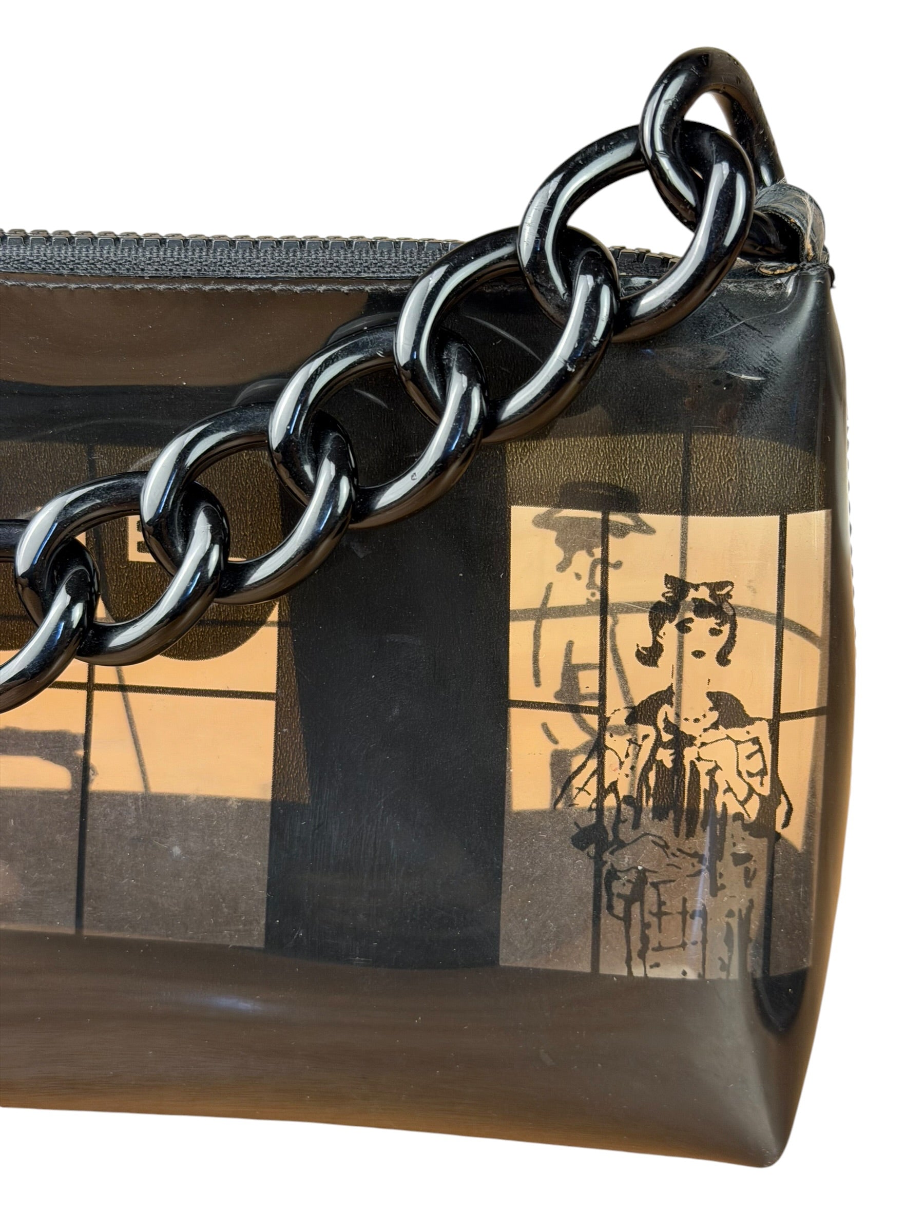 Chanel Black PVC Vinyl Coco Windows Pochette 2003