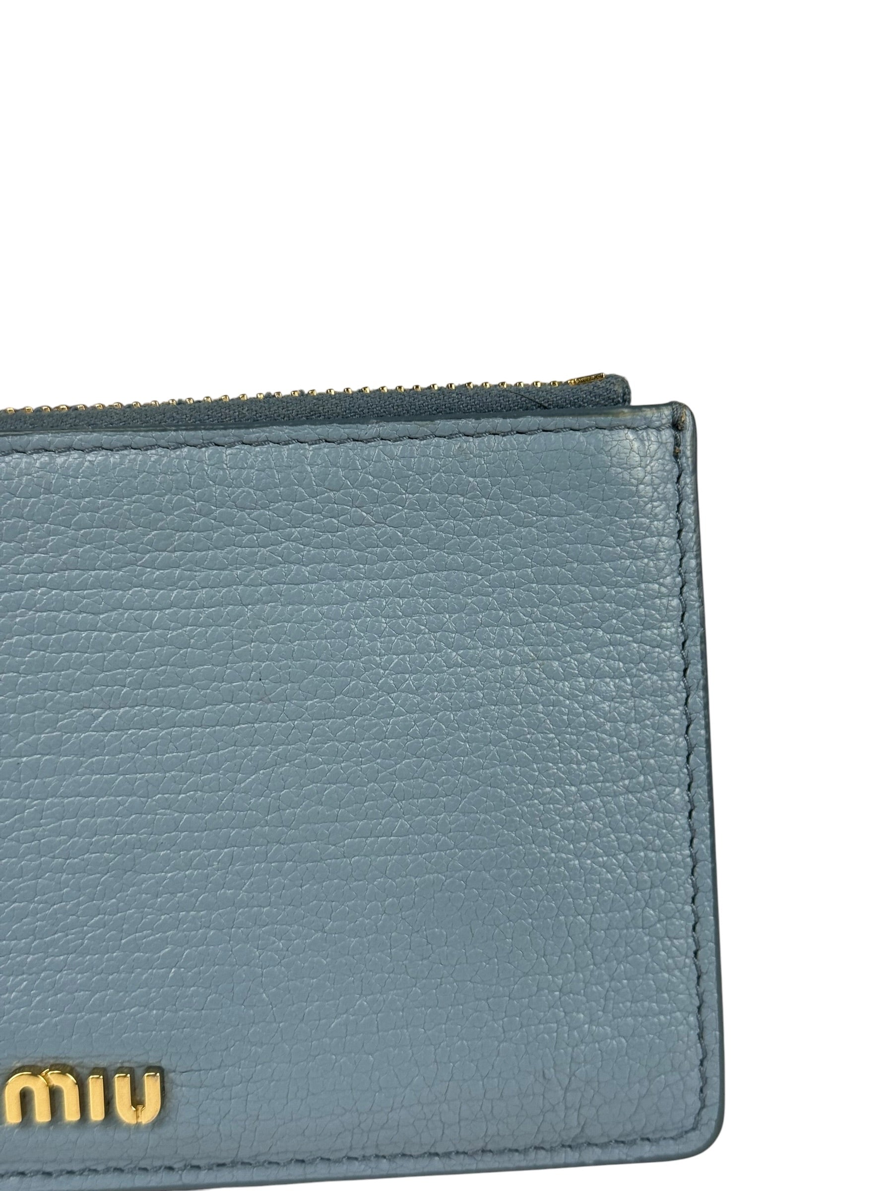 Miu Miu Vintage Blue Zip Cardholder