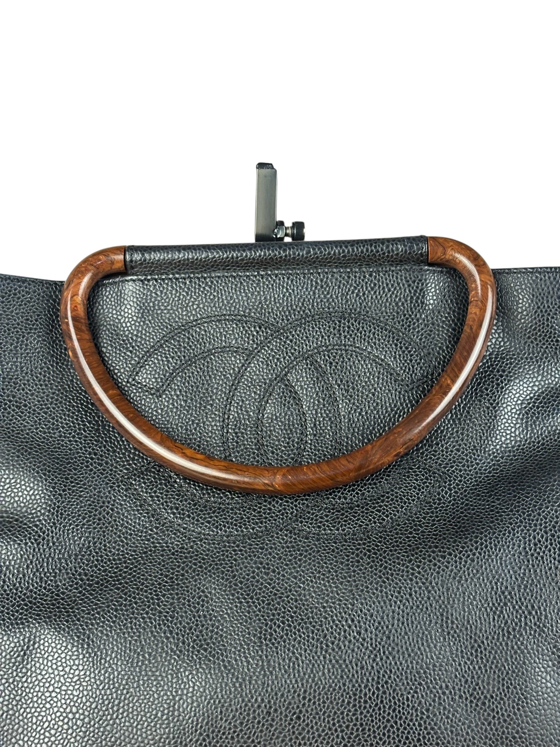 Chanel CC Caviar Wooden Ring Tote 2002