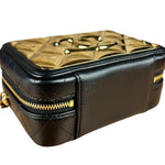 Chanel Mini Golden Plate Quilted Vanity Bag