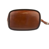 Celine Vintage Brown Leather Cinch Bucket Crossbody Bag