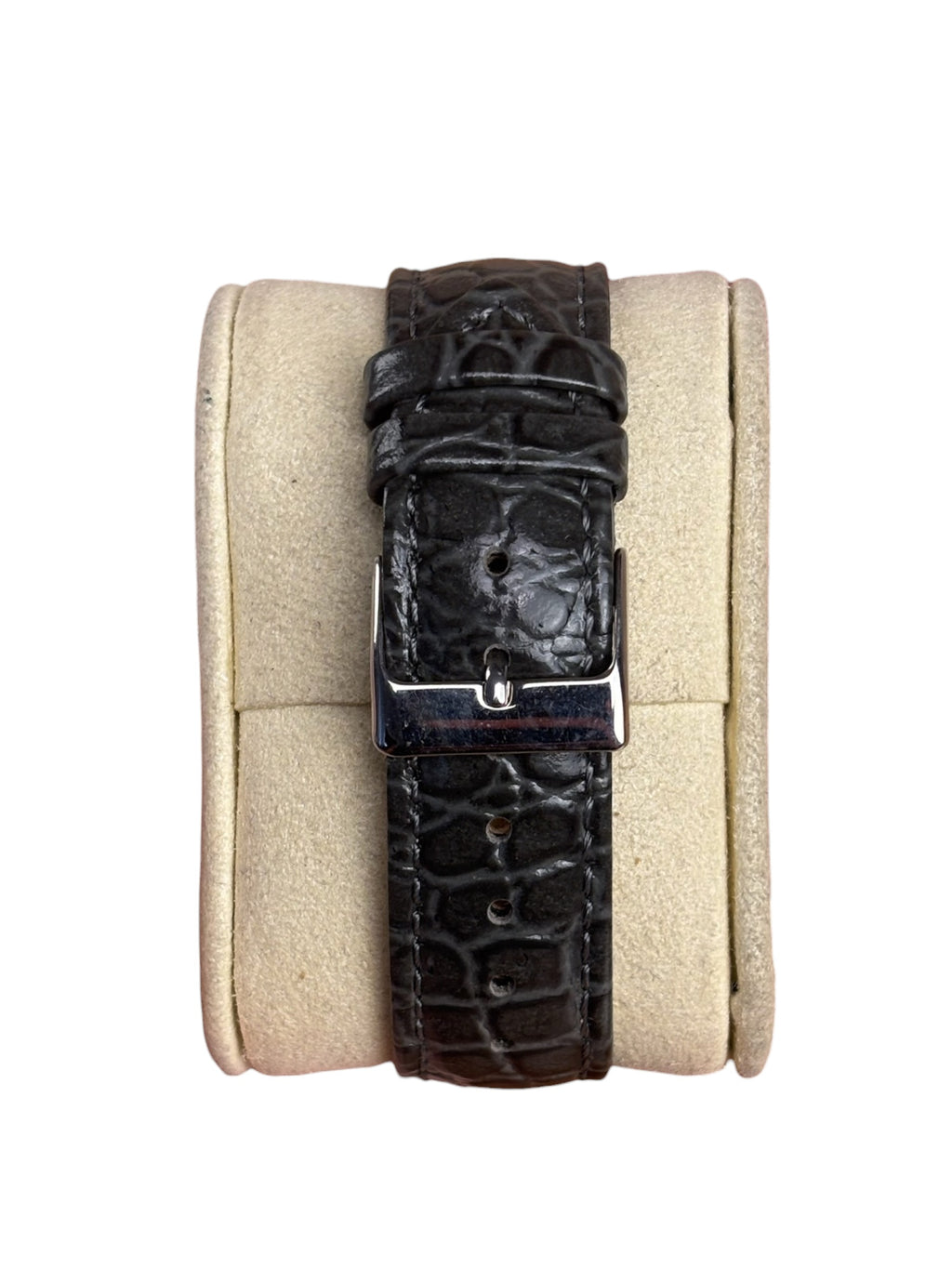Fendi Tank White Dial Grey Croc Strap