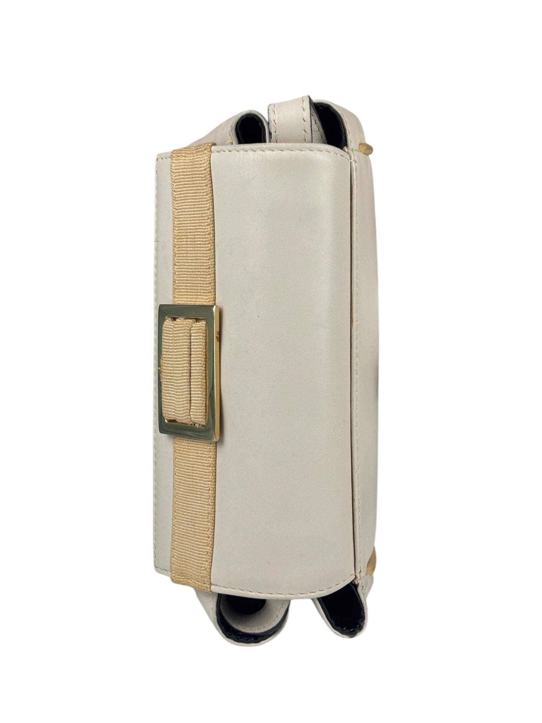 Salvatore Ferragamo Vintage Cream Vara Leather Crossbody Shoulder Bag