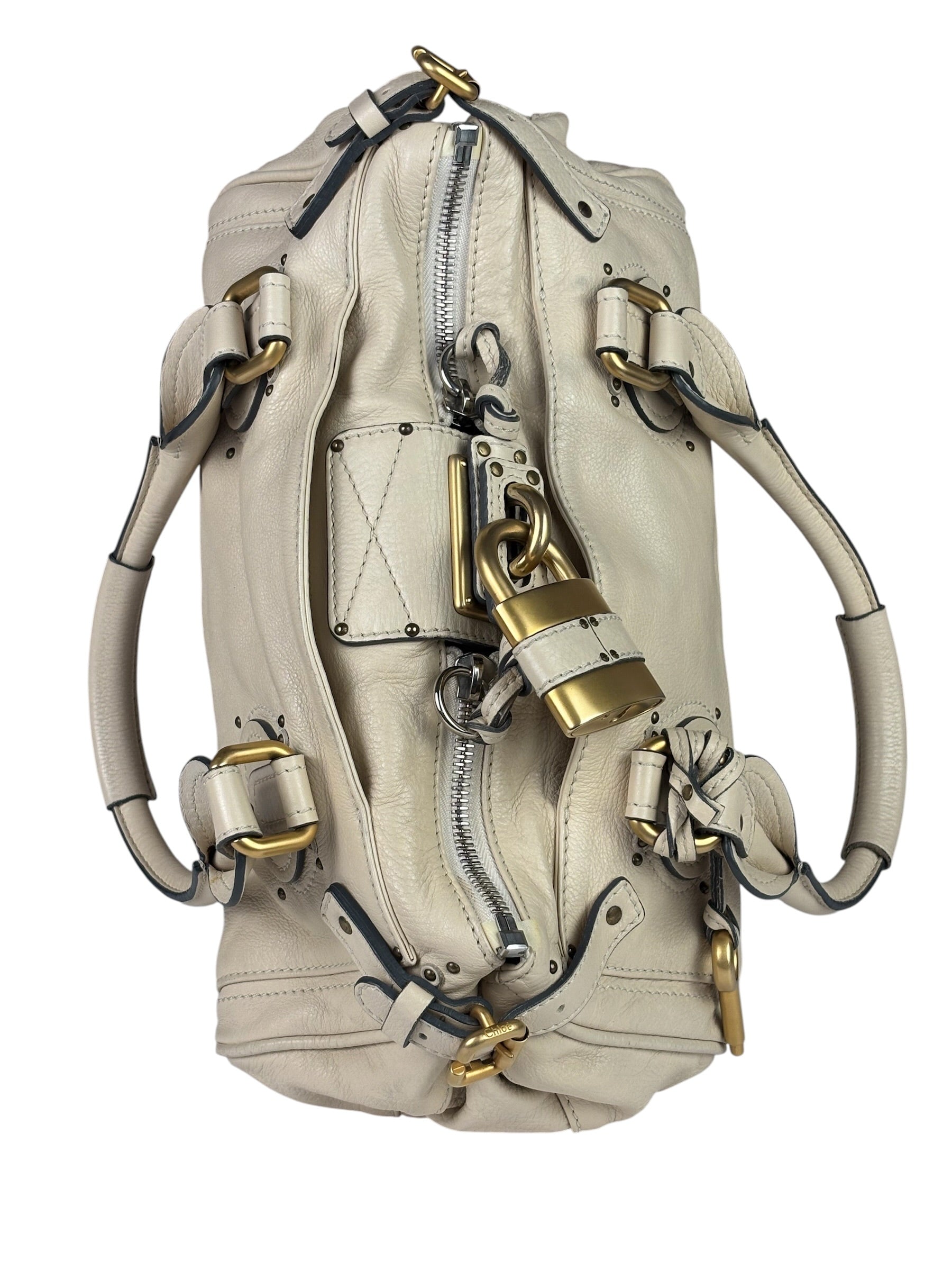 Chloe Beige Leather Paddington Shoulder Bag