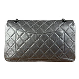 Chanel Metallic Silver Leather Reissue Double Flap Shoulder Bag 2.55 2005