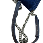 Chanel Blue Velvet Quilted Mini Boy Bag 2012