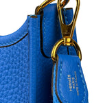 Hermes Bleu Hydra Leather Clemence Cordage Mini Evelyne TMP16