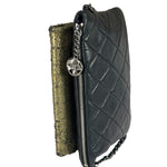 Chanel Black/Golden Quilted Lambskin Night Clutch On Chain Flap Bag 2012