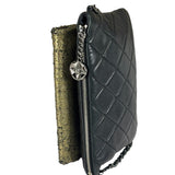 Chanel Black/Golden Quilted Lambskin Night Clutch On Chain Flap Bag 2012