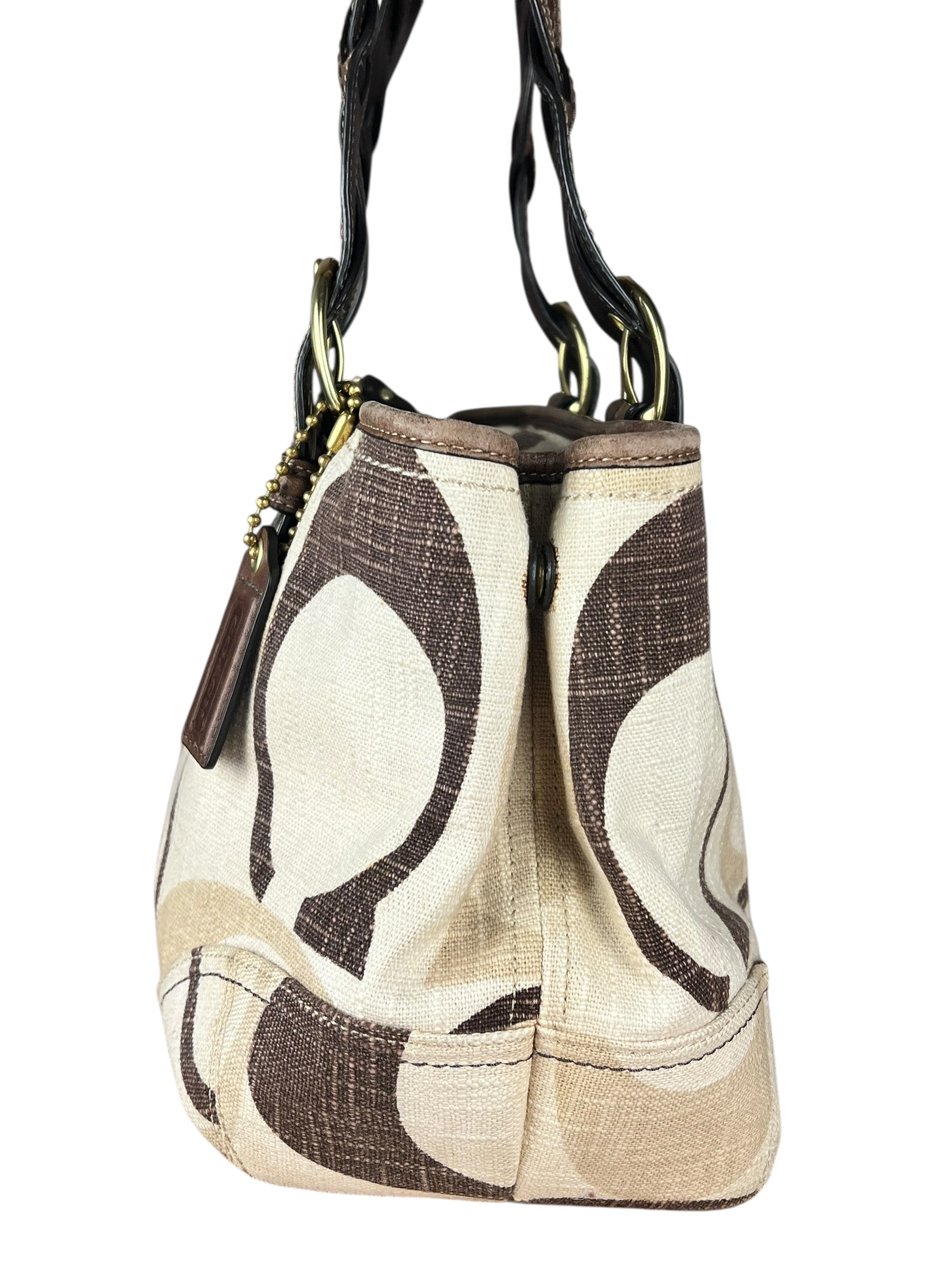 Coach Vintage Braided Strap Canvas Shoulder Bag