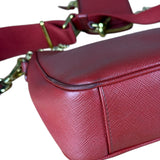 Prada Re-Edition Saffiano Leather Shoulder Bag Red
