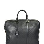 Gucci Black Leather Diamante Briefcase
