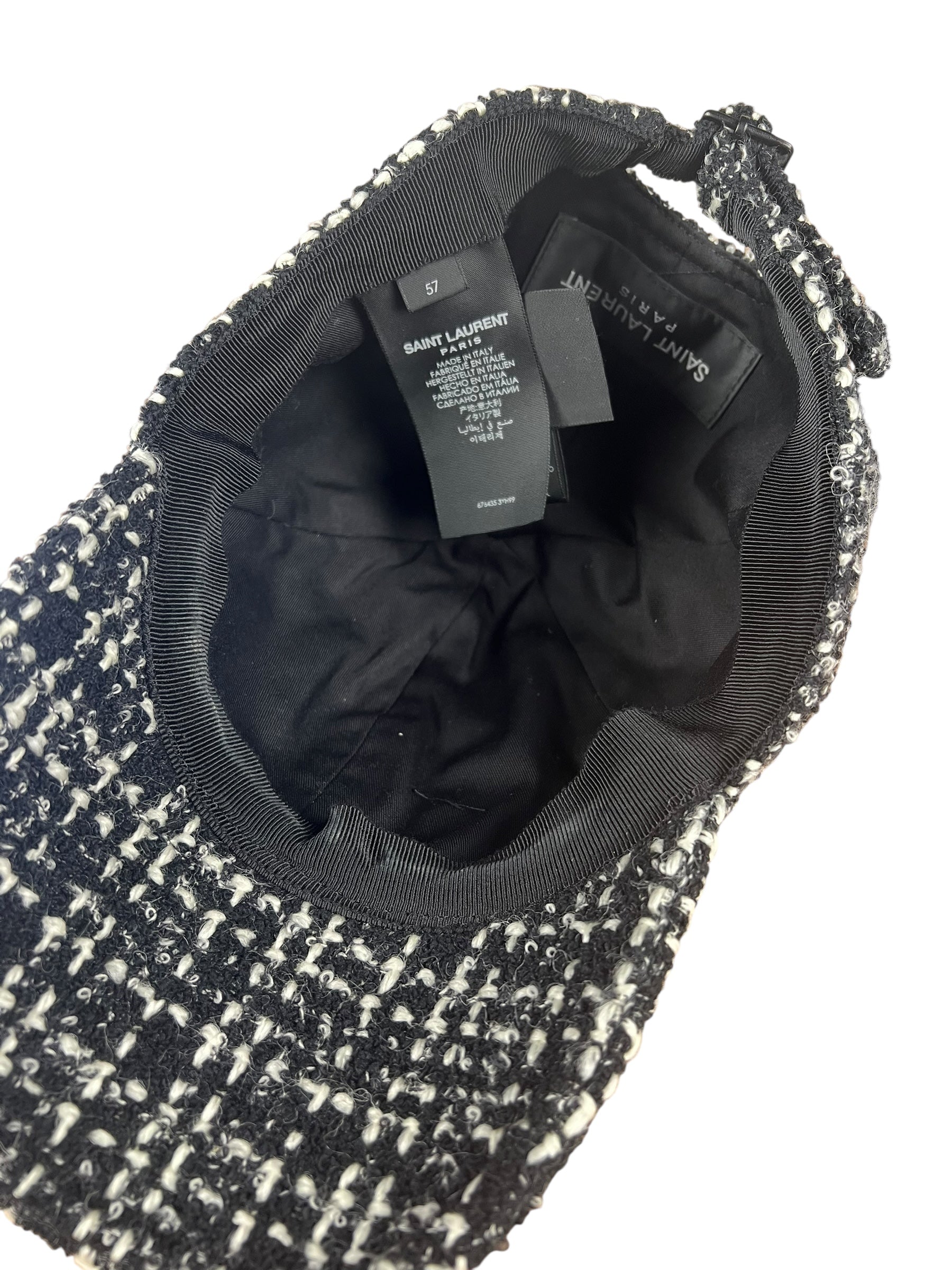 Saint Laurent SL Tweed Embroidered Baseball Cap